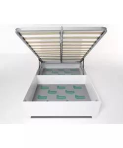 LETTO PIAZZA E MEZZA CONTENITORE CON PIEDINI "HI BOX" BIANCO 120X190 CM